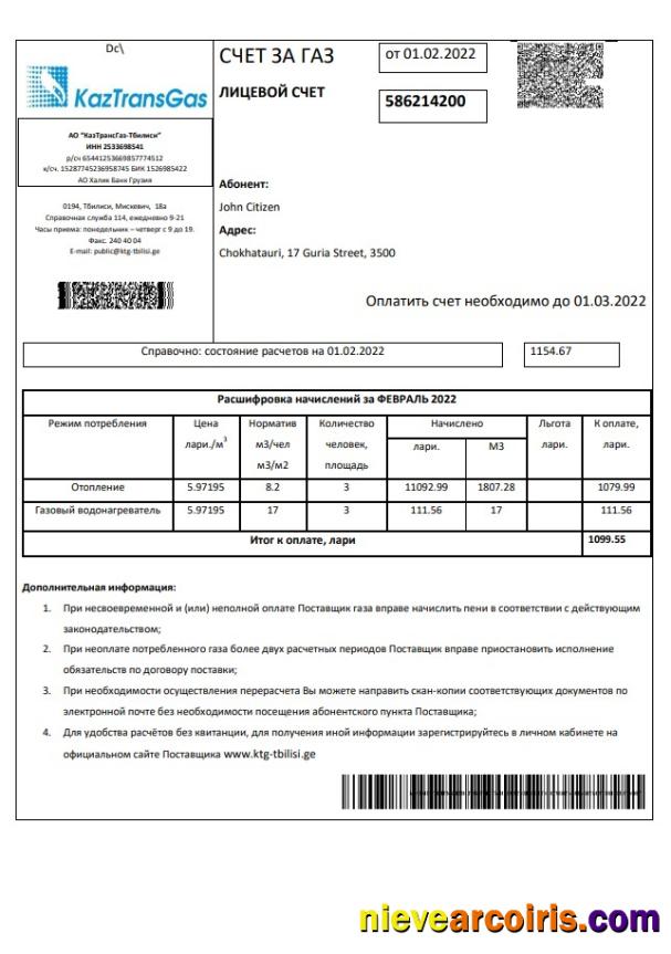 Russia Gazprom utility bill